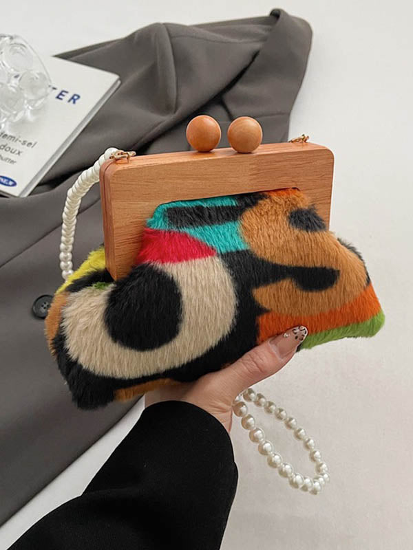 Contrast Color Zipper Handbags Crossbody Bags