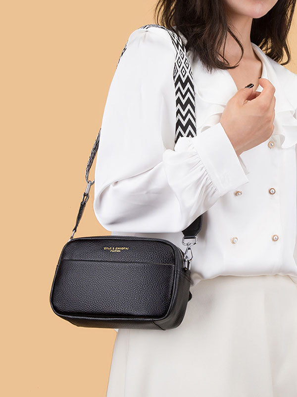 Letter Print Printed Solid Color Zipper Crossbody Bags