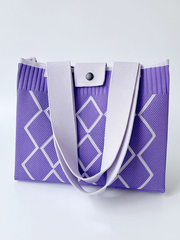 Plaid Pleated Woven Handbags Bags