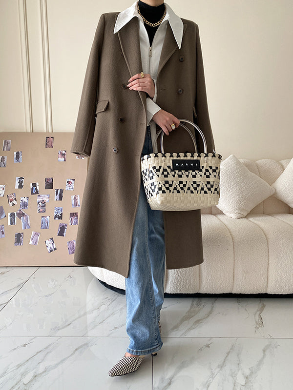 Long Sleeves Solid Color Zipper Lapel Collar Blouses