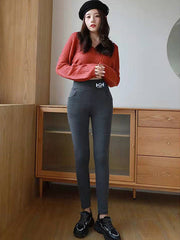 Simple Velvet Keep Warm Solid Color Leggings