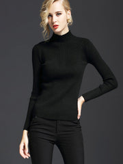 7 Colors Simple Knitting Solid Color High-Neck Sweater
