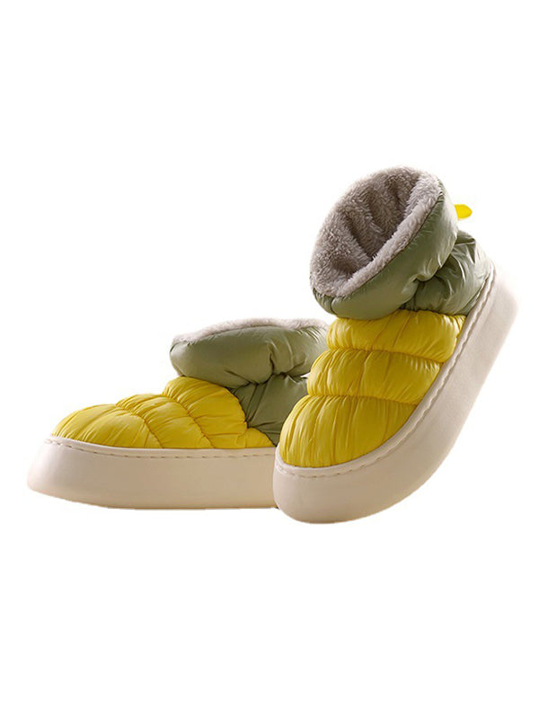 Casual Non-Slip Keep Warm Water Velvet Proof Contrast Color Booties
