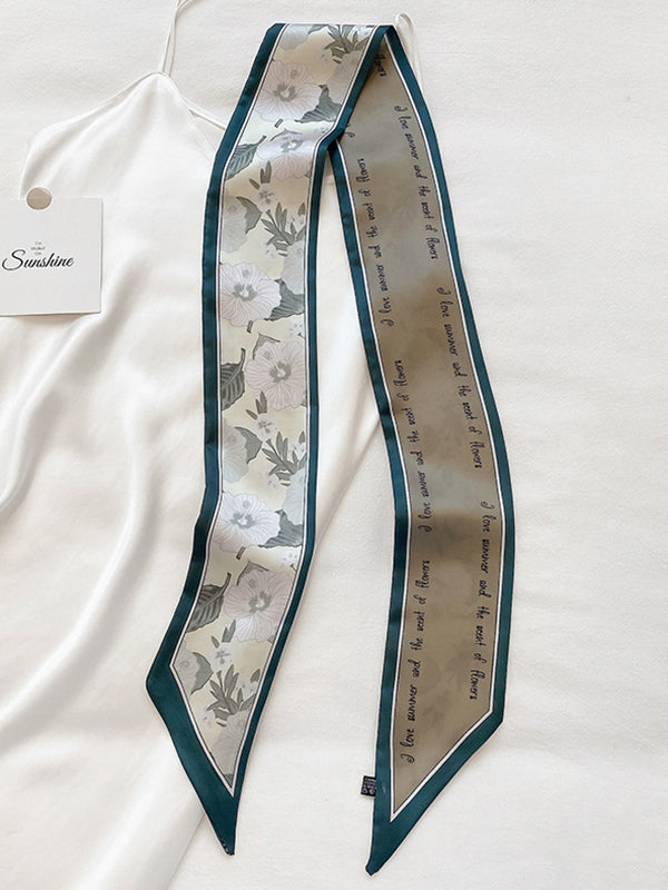 Urban Silk Imitation Letter Floral Printed Scarf