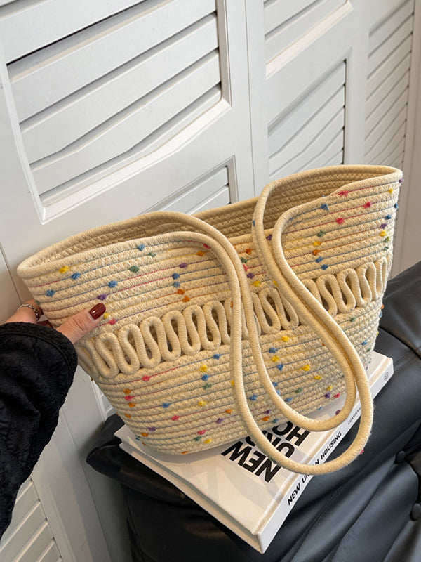 Contrast Color Hollow Polka-Dot Handbags