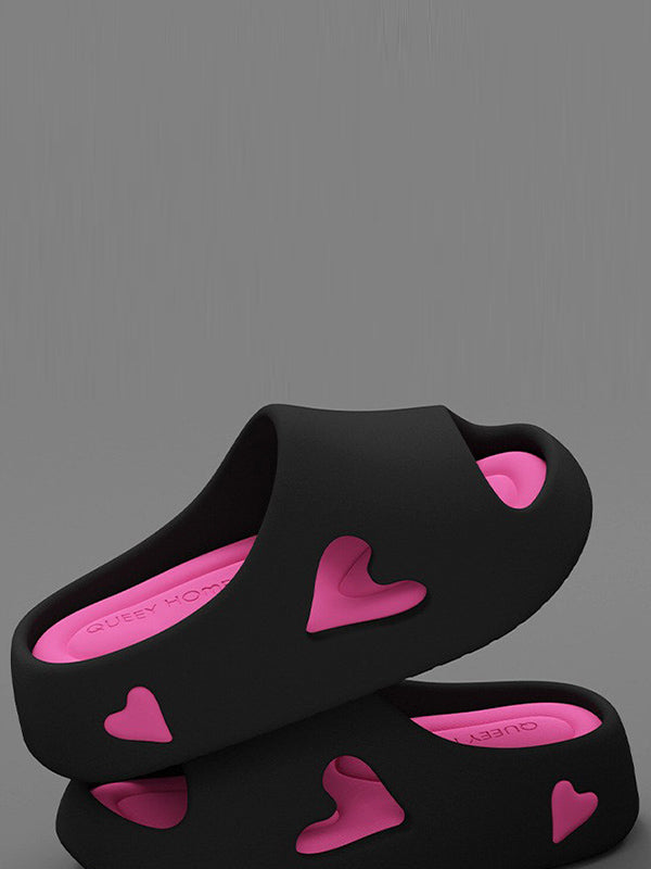Contrast Color Hollow Open Toe Slippers Platform Shoes