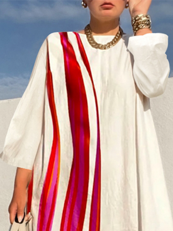 Striped Long Sleeves Loose Jumpsuits