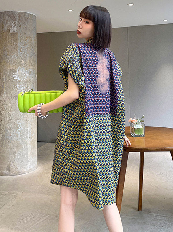 Urban Summer Loose Printed Midi Dress