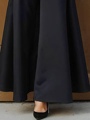 High Waisted Loose Solid Color Split-Joint Pants Trousers