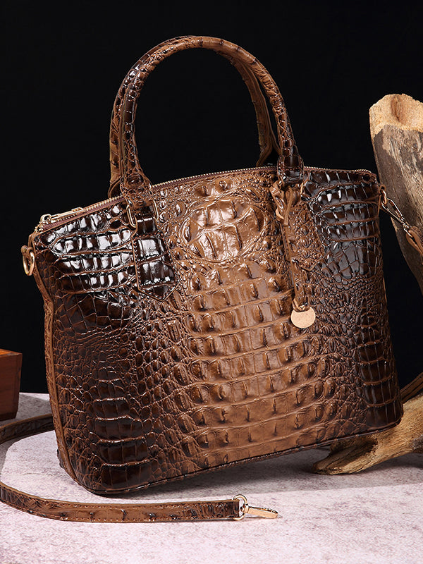 Alligator Print Pleated Split-Joint Handbags Bags