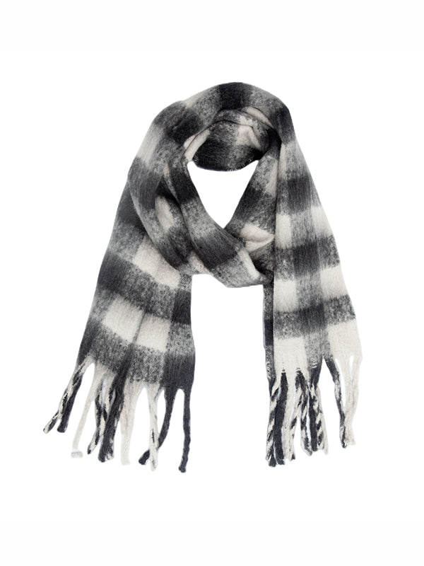 Keep Warm Plaid Tasseled Thick Shawl&Scarf