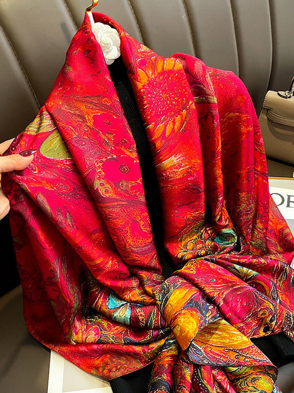 Flower Print Sun protection Shawl&Scarf