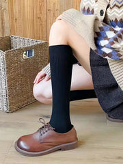 Casual Wool Keep Warm Solid Color Socks Accessories
