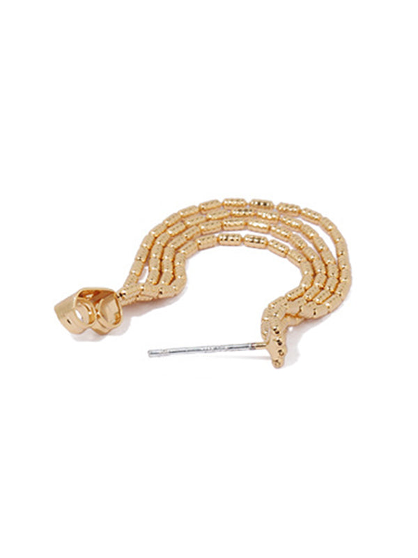 Stylish Selection Tasseled Brass Drop Earrings
