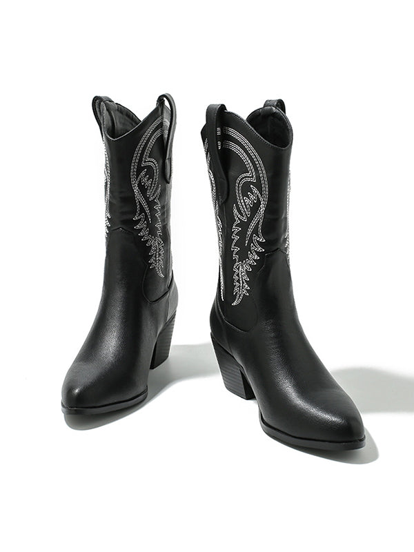 Pointed-Toe Split-Joint Pumps Boots