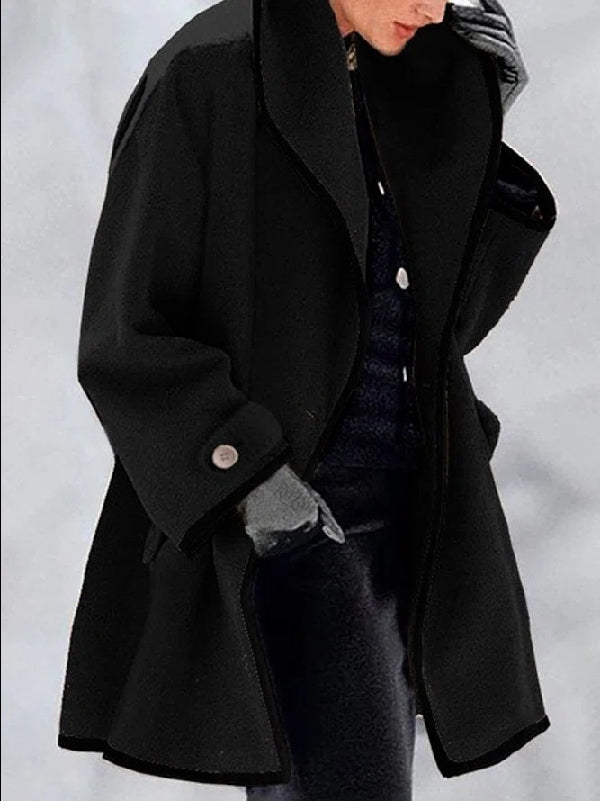 Buttoned Long Sleeves Stand Collar Outerwear Coats