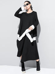 Original Asymmetric Split-Joint Round-Neck T-Shirt