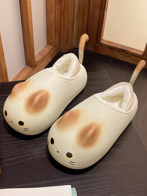 Round-Toe Split-Joint Slippers Platform Shoes