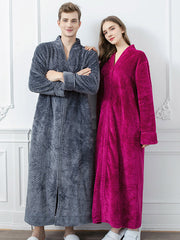 Comfortable Solid Flannel Pajama Robe