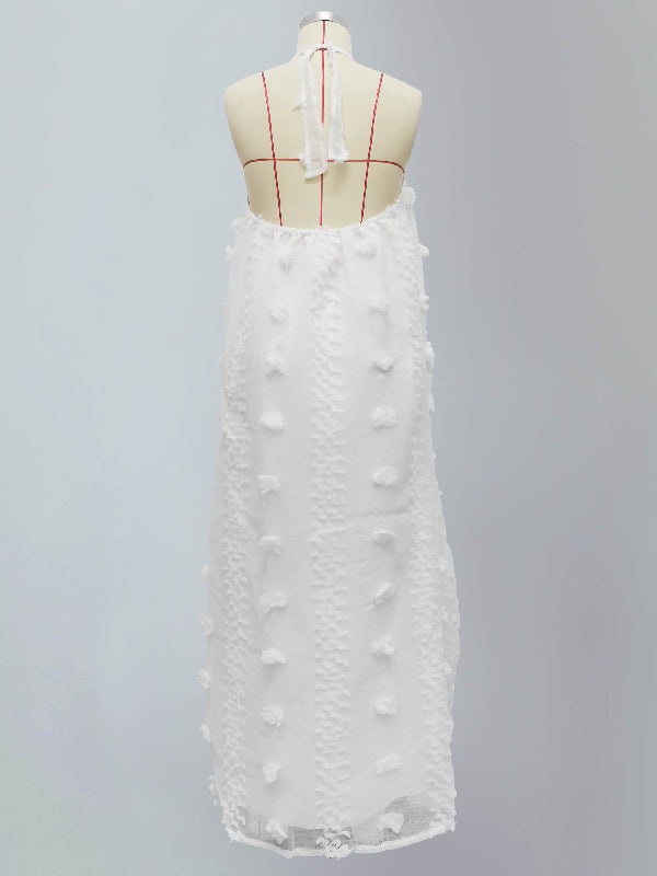 Loose Sleeveless Gauze Deep V-Neck Maxi Dresses