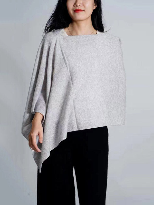 100% Cashmere Solid Color Cape Shawl&Cloak