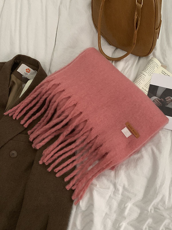 Keep Warm Tasseled Velvet Shawl&Scarf