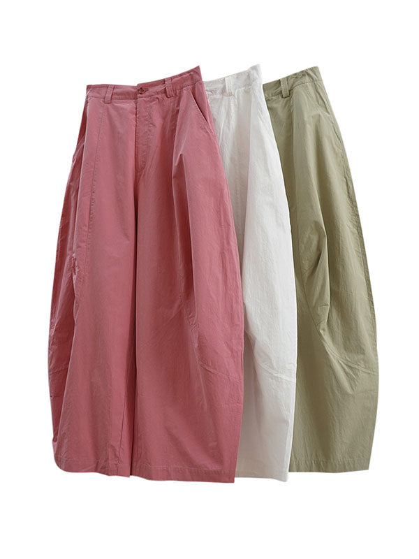Solid Color Split-Joint Loose Wide Leg Trousers Casual Pants Bottoms