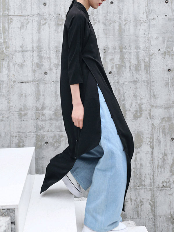Vintage Solid Buckle Long Cheongsams