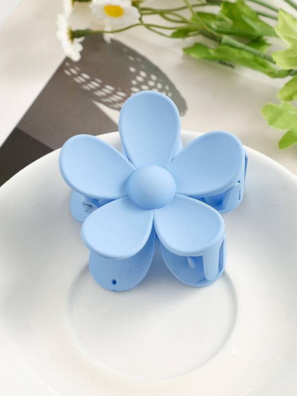 Flower Shape Solid Color Hair Clips