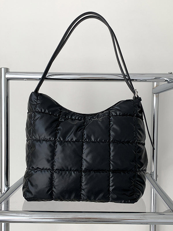 Buckle Split-Joint Padded Tote Bags Handbags