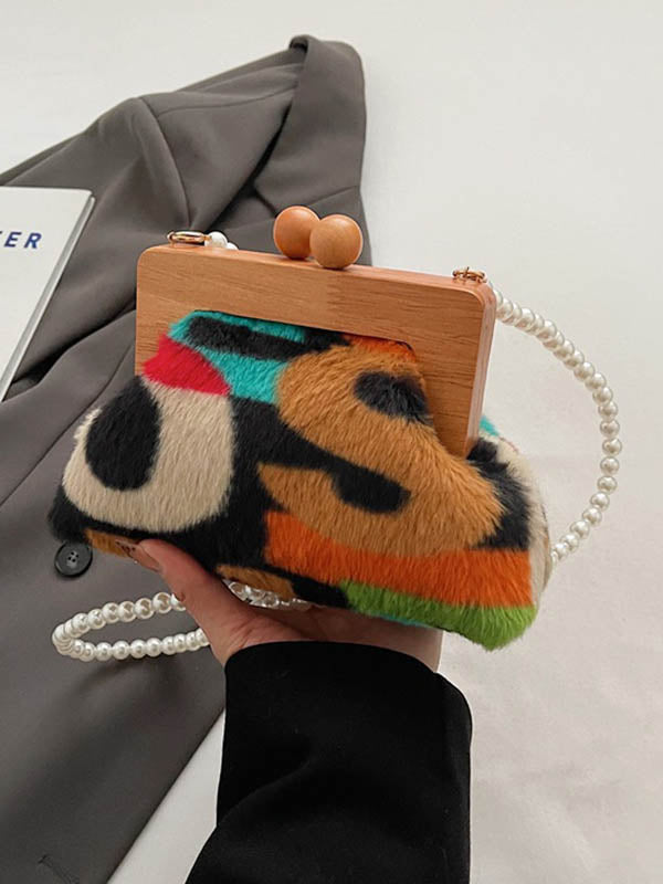 Contrast Color Zipper Handbags Crossbody Bags