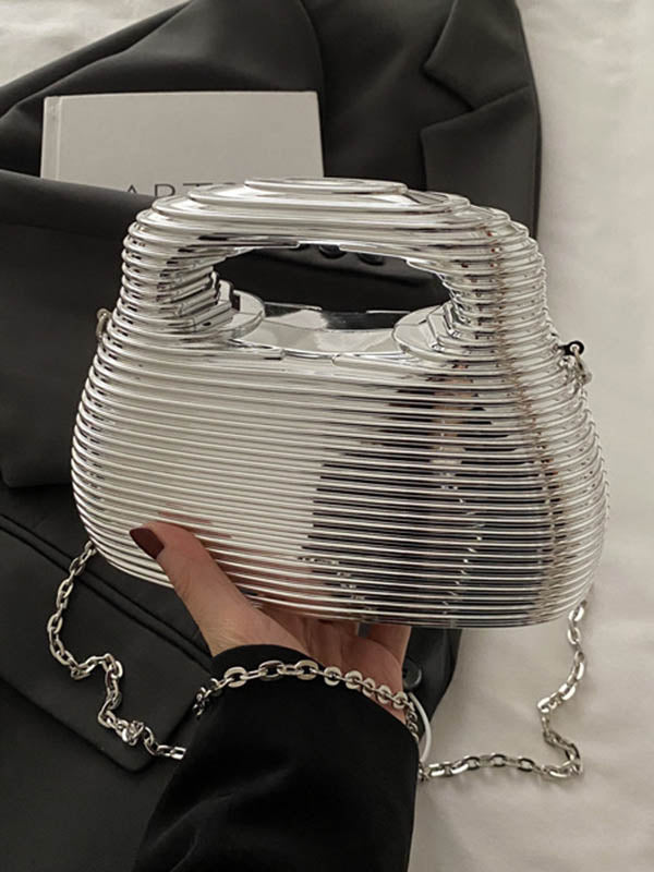 Geometric Shiny Zipper Handbags Crossbody Bags
