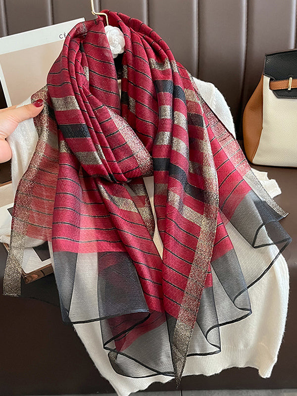 Keep Warm Striped Shawl&Scarf