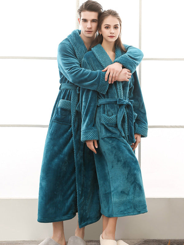 Comfortable Solid Bandage Pajama Robe