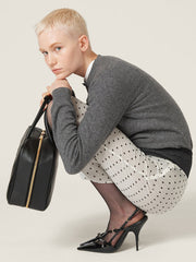 Belt Buckle Hollow Pointed-Toe Split-Joint Sling Shoes Pumps Sandals