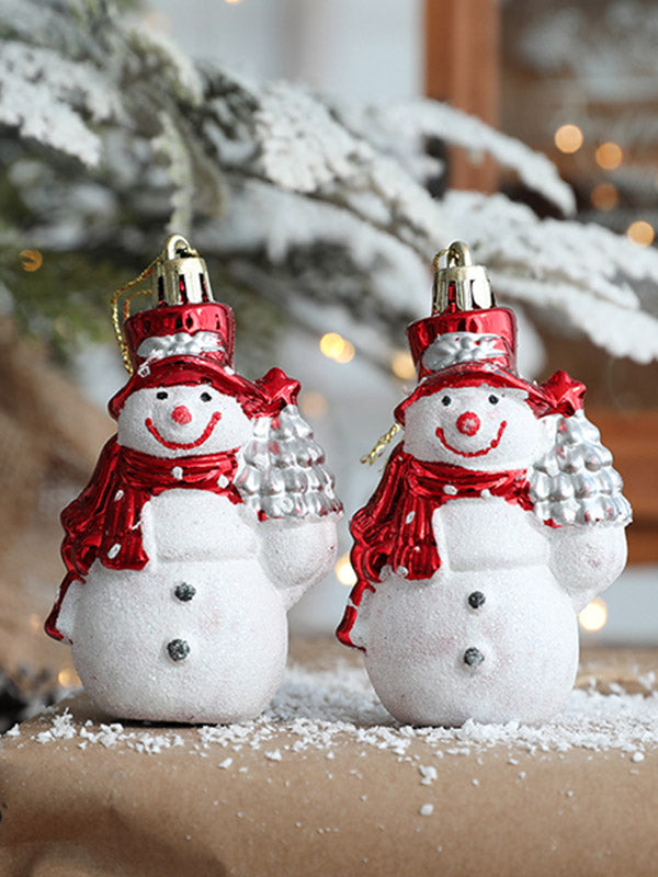 2 Pcs Snowman House Ice Cream Christmas Xmas Tree Decorations Pendant