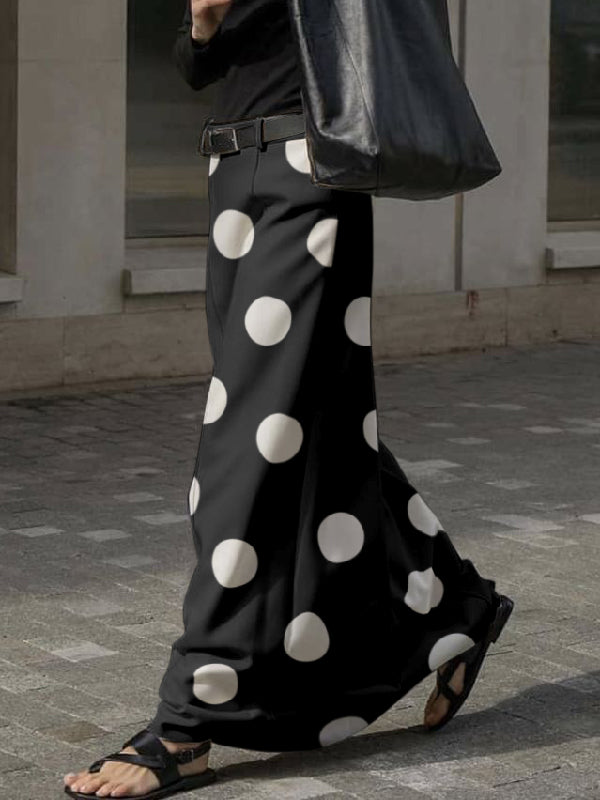 High Waisted Polka Dot Skirts Bottoms