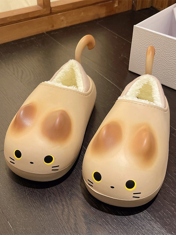 Round-Toe Split-Joint Slippers Platform Shoes