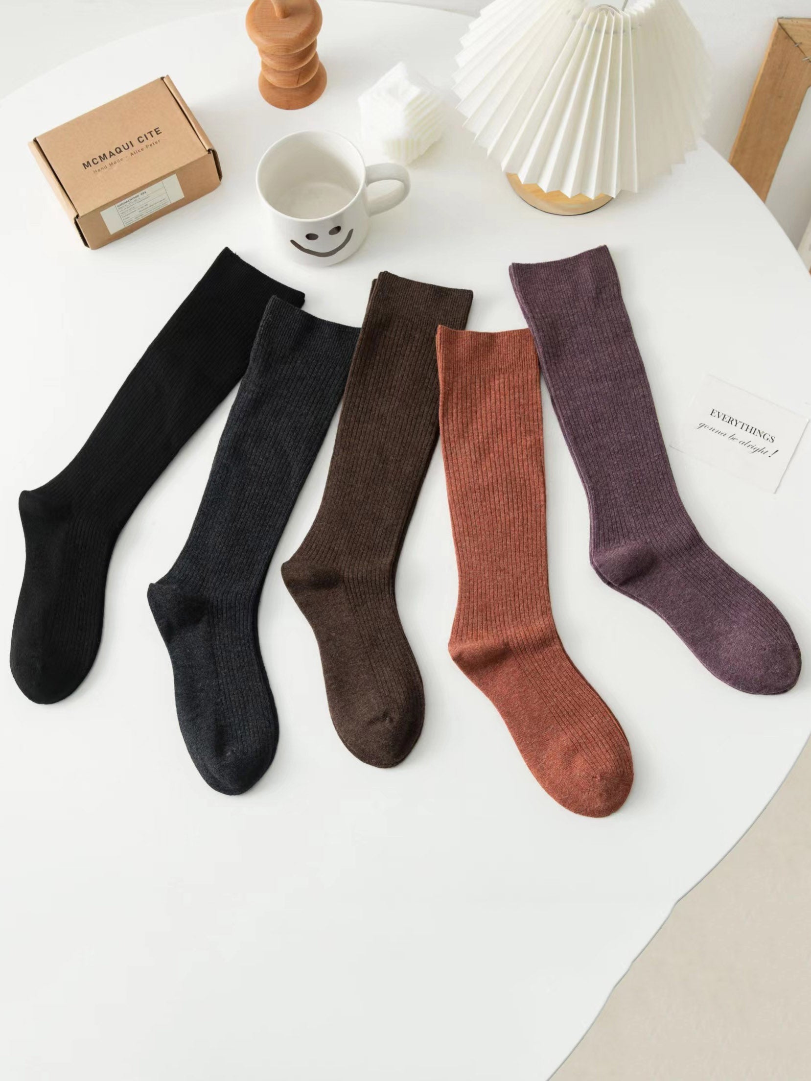 Casual Wool Keep Warm Solid Color Socks Accessories