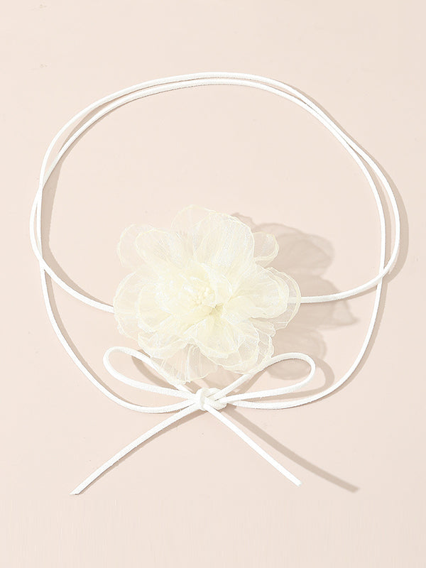 Flower Shape Gauze Necklaces Accessories Dainty Necklace