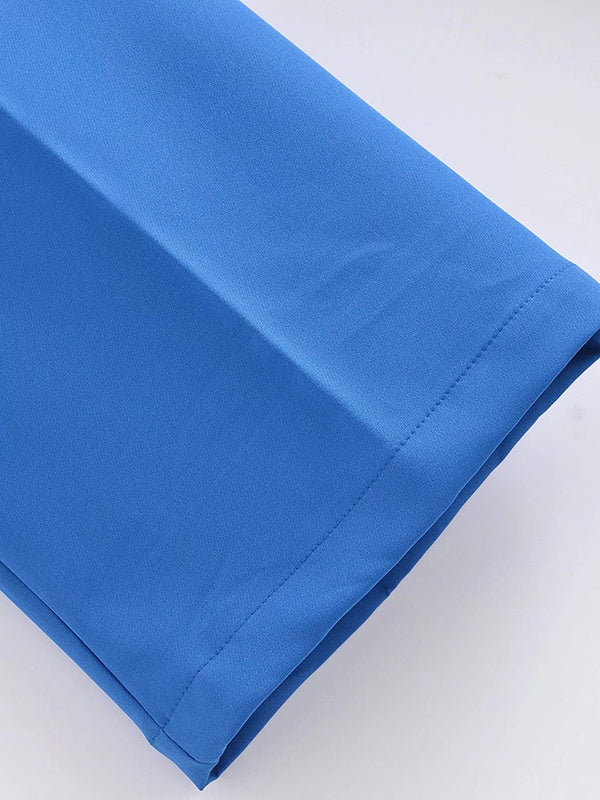 Pleated Split-Joint Loose Straight Leg Trousers Pants