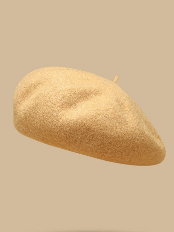 Simple Wool Solid Color Beret Hat