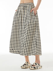 Elasticity Polka-Dot Split-Joint Loose Ninth Pants Pants Cropped Trousers