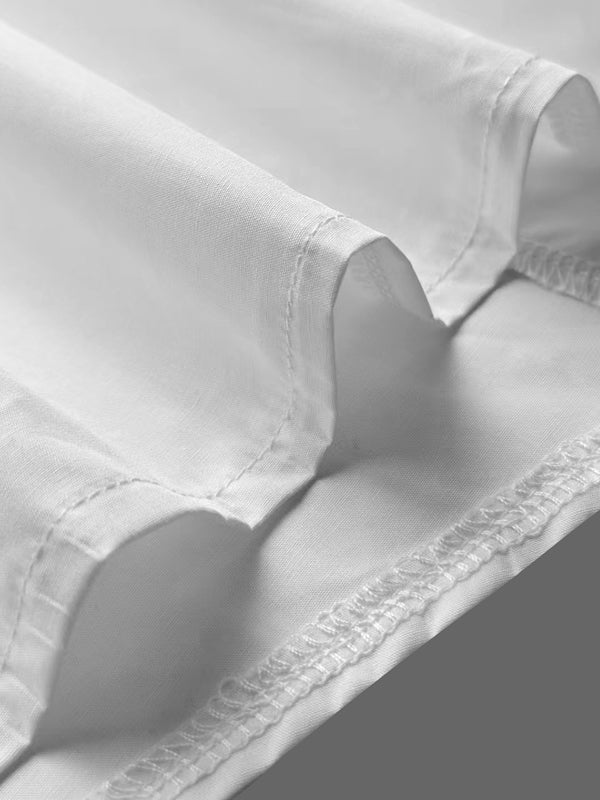 Long Sleeves Loose Solid Color Split-Joint Lapel Blouses