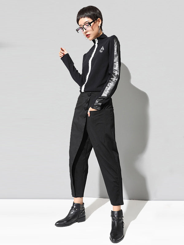 Leisure Irregularity Solid Color Harem Pants