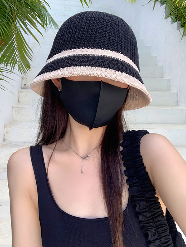 Contrast Color Woven Sun-Protection Hats&Caps Fisherman Hat