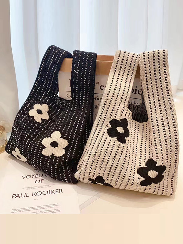 Floral Printed Hollow Handbags Bags Accessories
