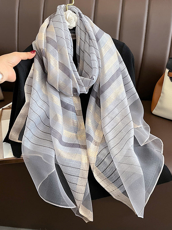 Keep Warm Striped Shawl&Scarf