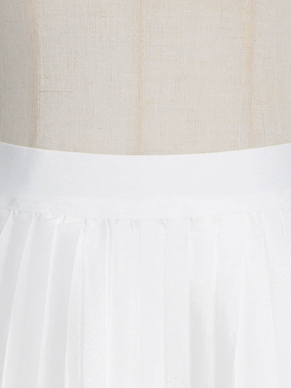 Original Sleeveless Irregularity Solid Color High-Neck T-Shirt Top&Pleated Skirt Bottom Two Pieces Set