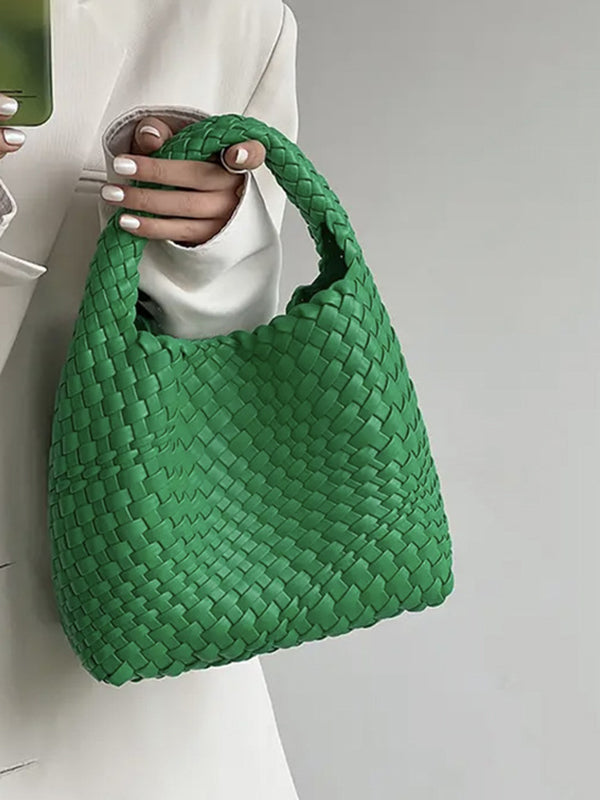 Solid Color Woven Handbags Bags